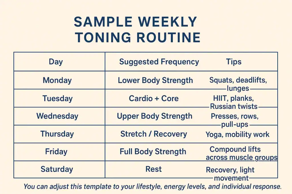 Achieving the Perfect Tone: How Often Should You Exercise for Results? 4 Weekly exercise Braintree plan graphic