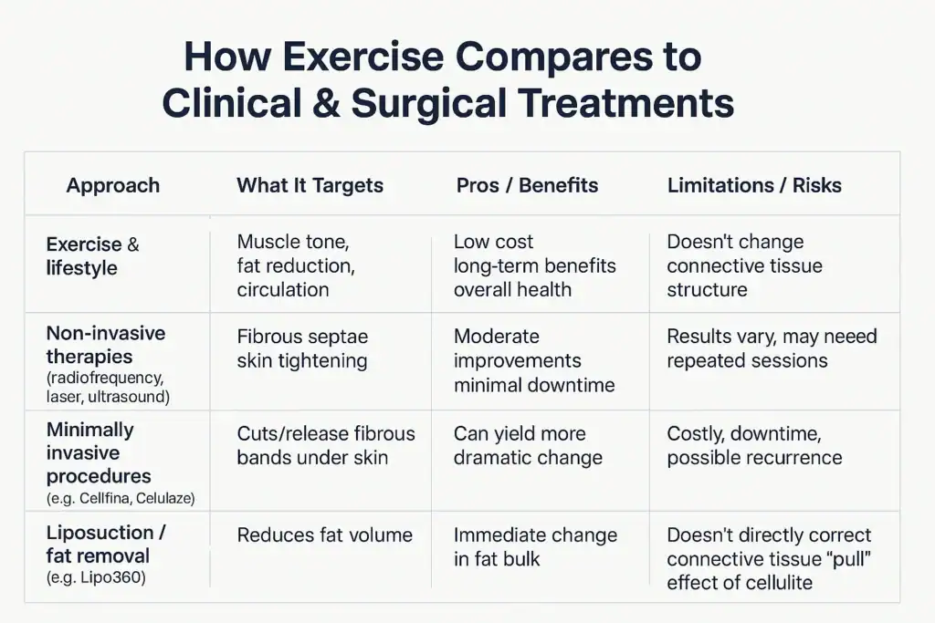 Sculpting Your Bum: Can Toning Exercises Really Reduce Cellulite? 2 How exercise compares to treatments from Lipo 360 Braintree