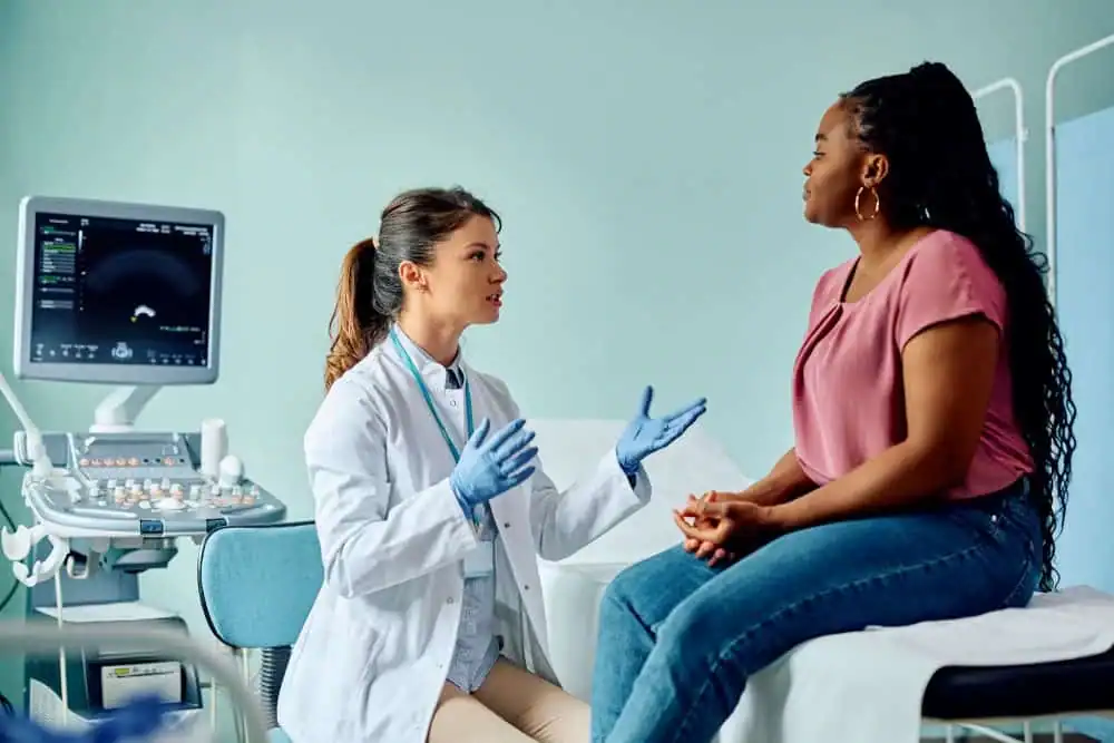 Woman have consultation about vaginal laxity Braintree