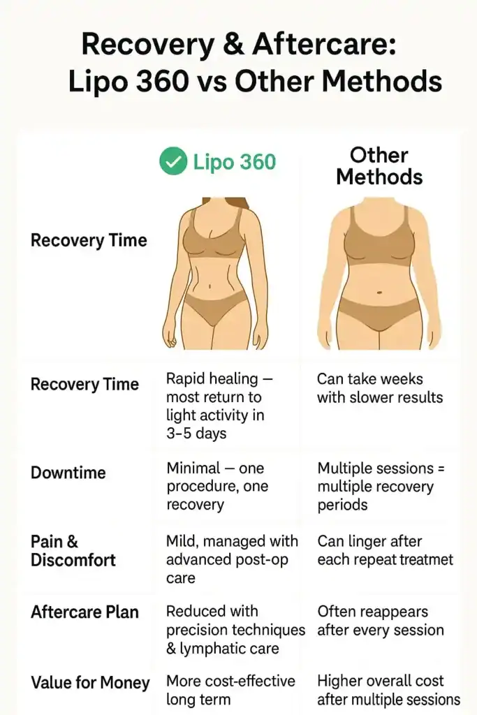 Recovery and Aftercare for Fat-Dissolving Surgery 2 Table to show fat dissolving injection aftercare Braintree